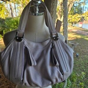 B Makowsky Blush Pink Small Leather Shoulder Bag